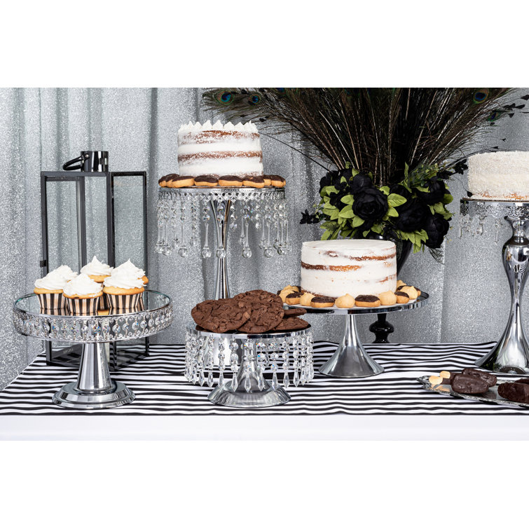 Silver cake stands outlet for wedding cakes